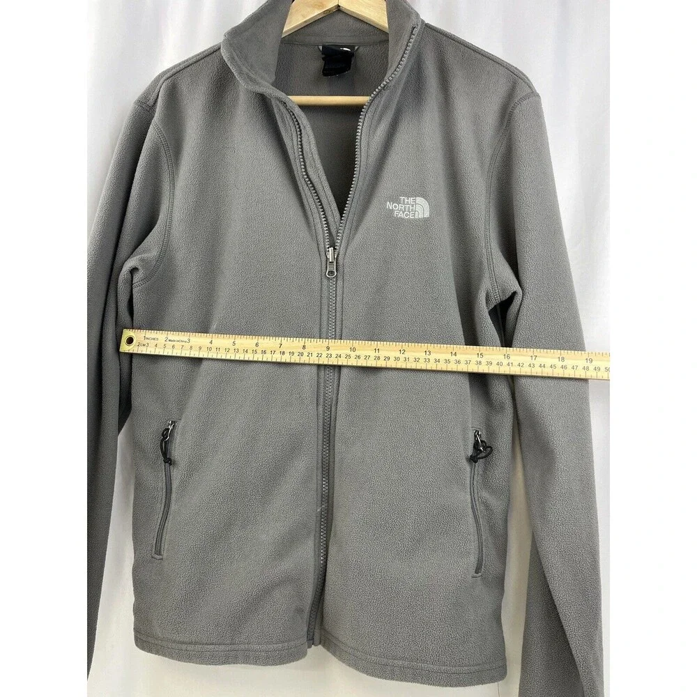 The North Face Fleece Full-Zip Outdoor Sports Jumper, Grey, Mens Size S/P